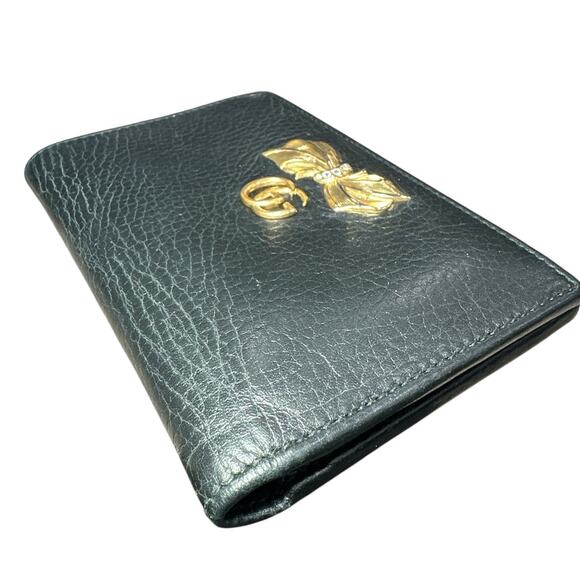 G2. Gucci Calfskin GG Marmont Bow Flap Wallet Black - Picture 16 of 16